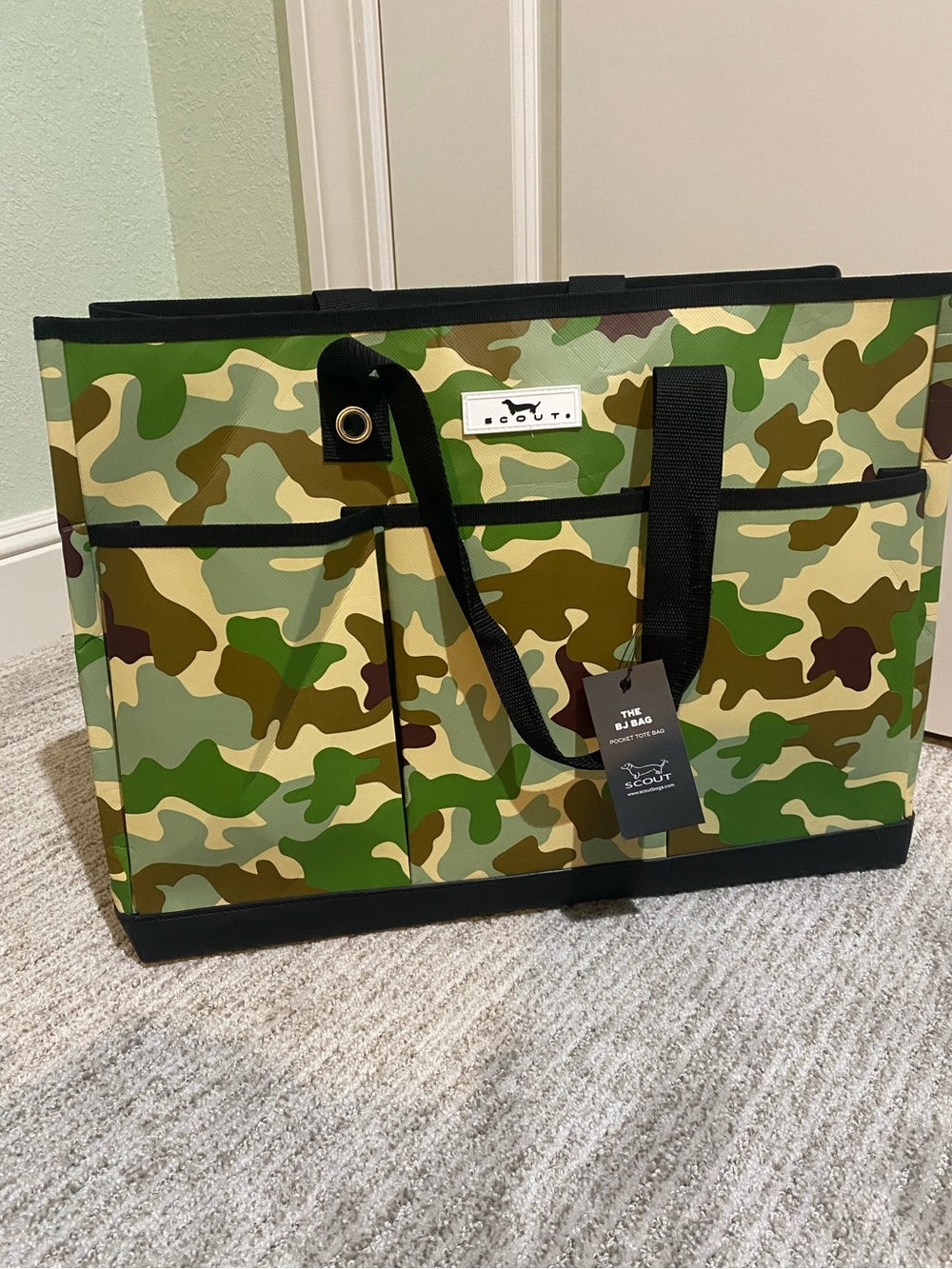 Scout Camo Duffel Tote in Green and Brown